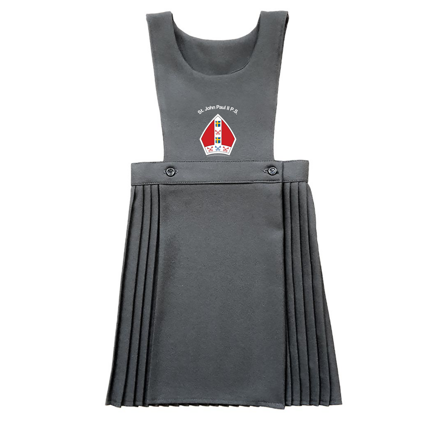 St John Paul II Primary School Pinafore Bib Light Grey